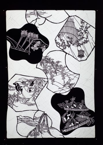 Fan Papers with Scenes of Silk Making