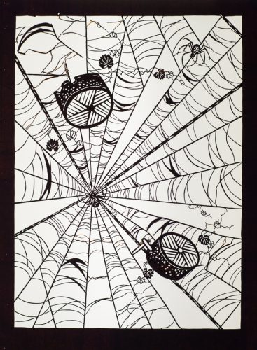 Spiderweb with Vines and Drums