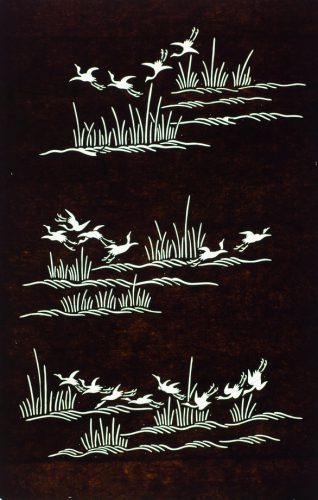 Crane Silhouettes over Wetlands
