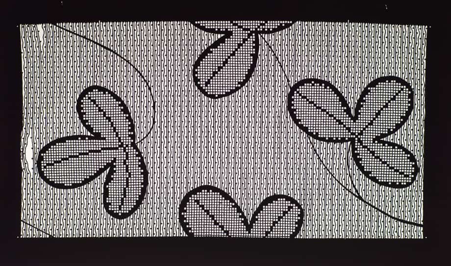 Bust Clover on Fine Stripe with Dots