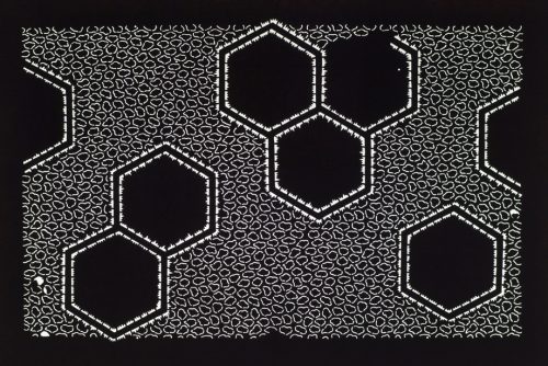 Ikat Hexagons on Tie Dye Ground