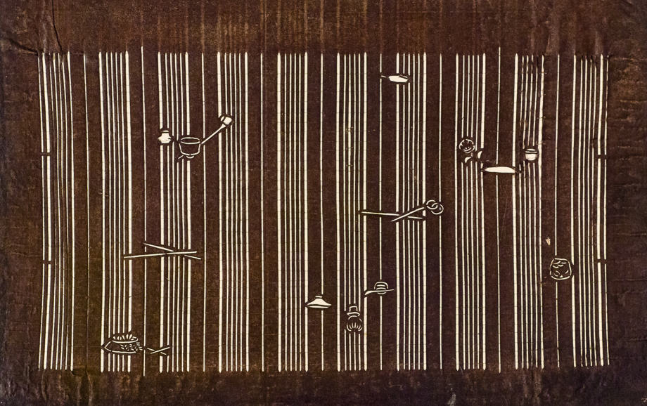 Tea Ceremony Tools over Stripes