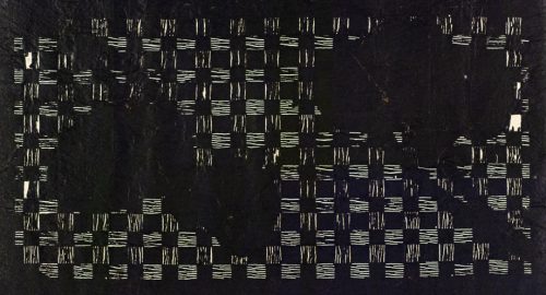 Leaf Silhouettes over Rustic Checks