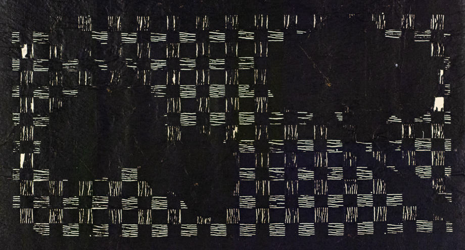 Leaf Silhouettes over Rustic Checks