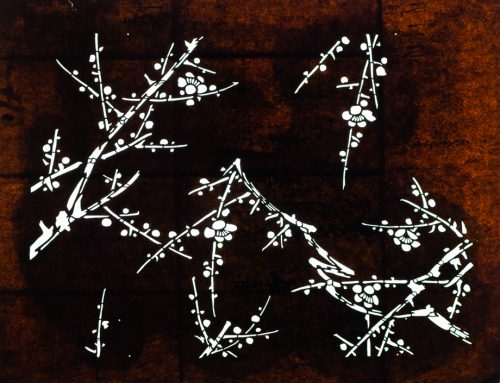 Graphic Blooming Cherry Branches