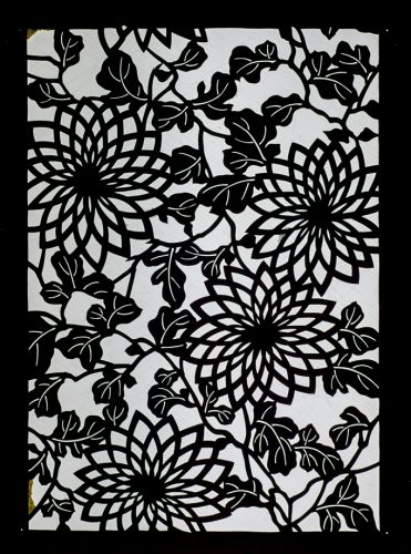 Stylized Chrysanthemum and Leaves
